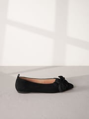 Black Signature Leather Corsage Ballerinas - Image 2 of 6