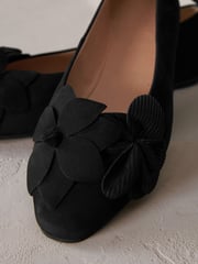 Black Signature Leather Corsage Ballerinas - Image 4 of 6