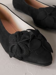 Black Signature Leather Corsage Ballerinas - Image 5 of 6