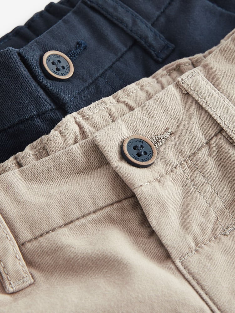 Navy/Stone Chino Shorts 2 Pack (3mths-7yrs) - Image 5 of 5