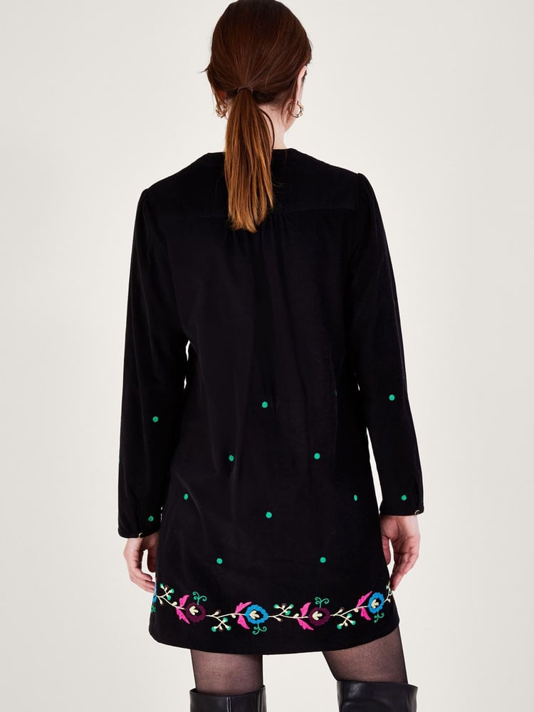 Monsoon Black Cord Embroidered Kim Short Dress - Image 2 of 5