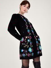 Monsoon Black Cord Embroidered Kim Short Dress - Image 3 of 5