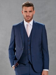 Bright Blue Signature Tollegno Wool Regular Fit Suit Waistcoat - Image 3 of 10