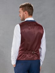Bright Blue Signature Tollegno Wool Regular Fit Suit Waistcoat - Image 5 of 10