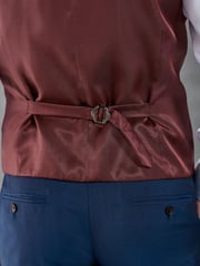 Bright Blue Signature Tollegno Wool Regular Fit Suit Waistcoat - Image 7 of 10