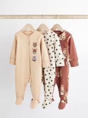 Orange Baby Character Sleepsuits 3 Pack (0-3yrs) - Image 1 of 13