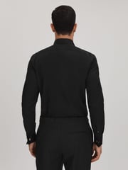 Reiss Black Marcel - Double Cuff Slim Fit Double Cuff Tuxedo Shirt - Image 6 of 8