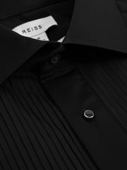 Reiss Black Marcel - Double Cuff Slim Fit Double Cuff Tuxedo Shirt - Image 7 of 8