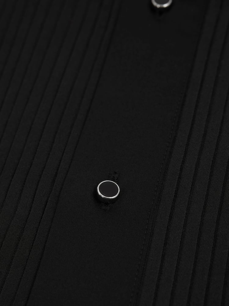 Reiss Black Marcel - Double Cuff Slim Fit Double Cuff Tuxedo Shirt - Image 8 of 8