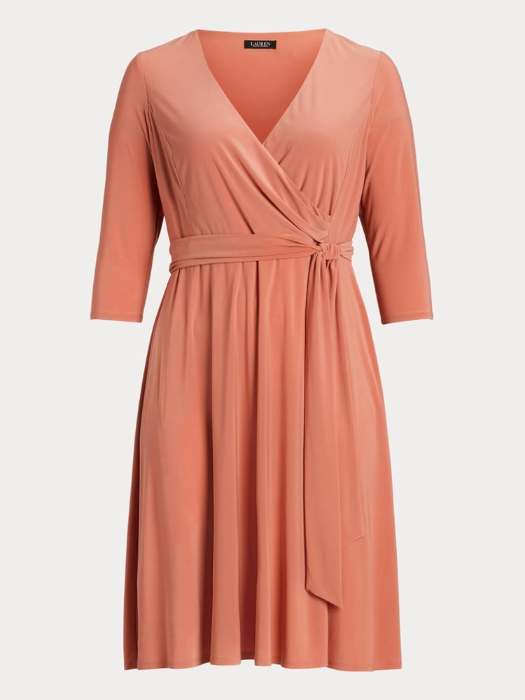 Lauren Ralph Lauren Curve Midi Surplice Dress - Image 8 of 8