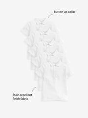 White Cotton School Short Sleeve 100% Cotton Polo Shirts 5 Pack (3-16yrs) - Image 3 of 6