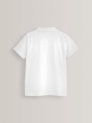 White Cotton School Short Sleeve 100% Cotton Polo Shirts 5 Pack (3-16yrs) - Image 5 of 6