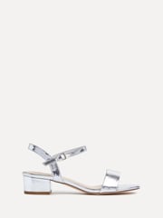 Linzi Silver Kezzi Barely There Low Block Heeled Sandals - Image 2 of 5