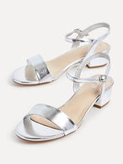 Linzi Silver Kezzi Barely There Low Block Heeled Sandals - Image 4 of 5