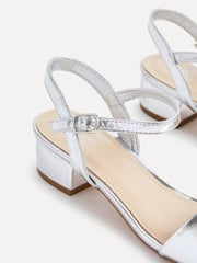 Linzi Silver Kezzi Barely There Low Block Heeled Sandals - Image 5 of 5