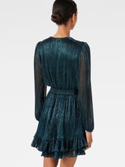 Forever New Green Goldie Petite Plisse Mini Dress - Image 2 of 5