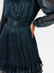 Forever New Green Goldie Petite Plisse Mini Dress - Image 5 of 5