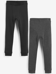 Black/ Grey Thermal Leggings 2 Pack (2-16yrs) - Image 1 of 4