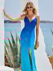 Sosandar Blue Ombre Printed Maxi Dress - Image 1 of 5