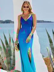 Sosandar Blue Ombre Printed Maxi Dress - Image 3 of 5