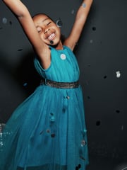 Teal Green Mesh Tie Back Party Dress (3-16yrs) - Image 4 of 6