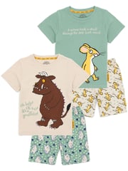 Vanilla Underground Green Gruffalo Kids Licensing 100% Cotton Pyjamas 2 Packs - Image 1 of 5