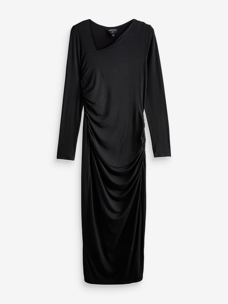 Myleene Klass Black Jersey Rouched Long Sleeve Bodycon Dress - Image 6 of 6