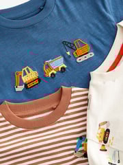 Blue Diggers Long Sleeve Transport T-Shirts 3 Pack (3mths-7yrs) - Image 6 of 7