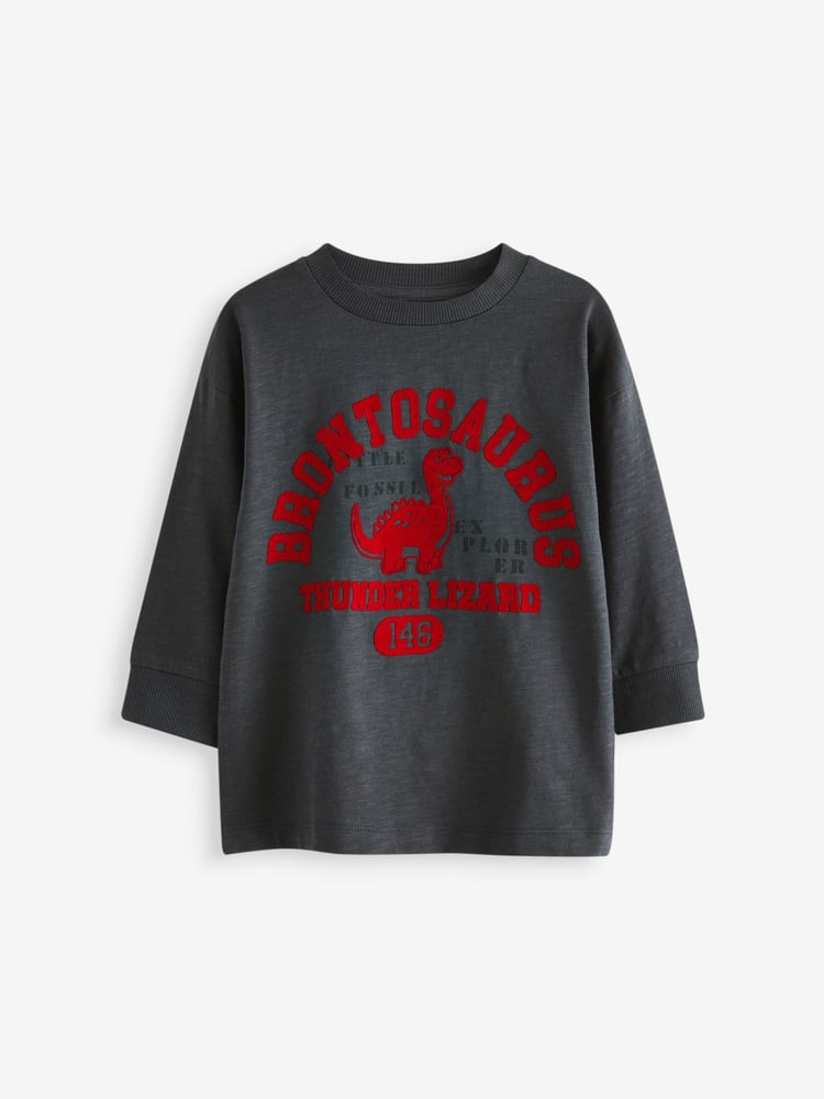 Red 100% Cotton Long Sleeve T-Shirts 3 Pack (3mths-7yrs) - Image 2 of 6