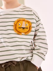 Green/Purple Long Sleeve Animal Print Character T-Shirts 3 Pack (3mths-7yrs) - Image 5 of 10