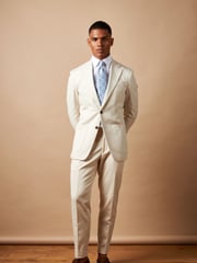 Peckham Rye White Regular Fit Contemporary Notched Lapel Jacket - Image 1 of 7