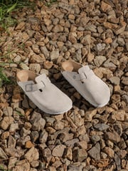Birkenstock Grey Boston Suede Clogs - Image 5 of 8