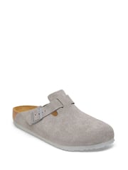 Birkenstock Grey Boston Suede Clogs - Image 7 of 8