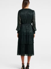 Forever New Green Winifred Plisse Midi Dress - Image 2 of 3