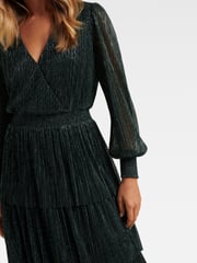 Forever New Green Winifred Plisse Midi Dress - Image 3 of 3
