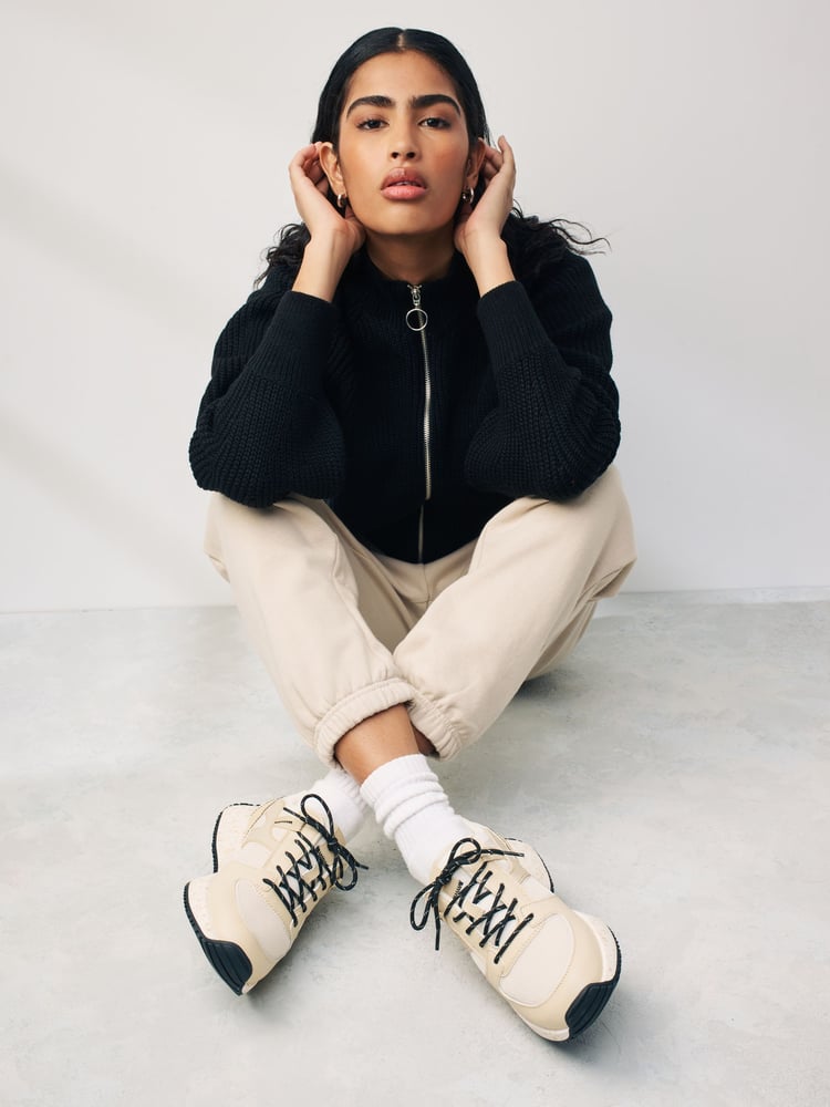 Neutral Forever Comfort Stitch Detail Chunky Trainers - Image 1 of 9