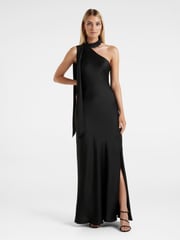 Forever New Black Remington Asymmetrical Scarf Dress - Image 1 of 4