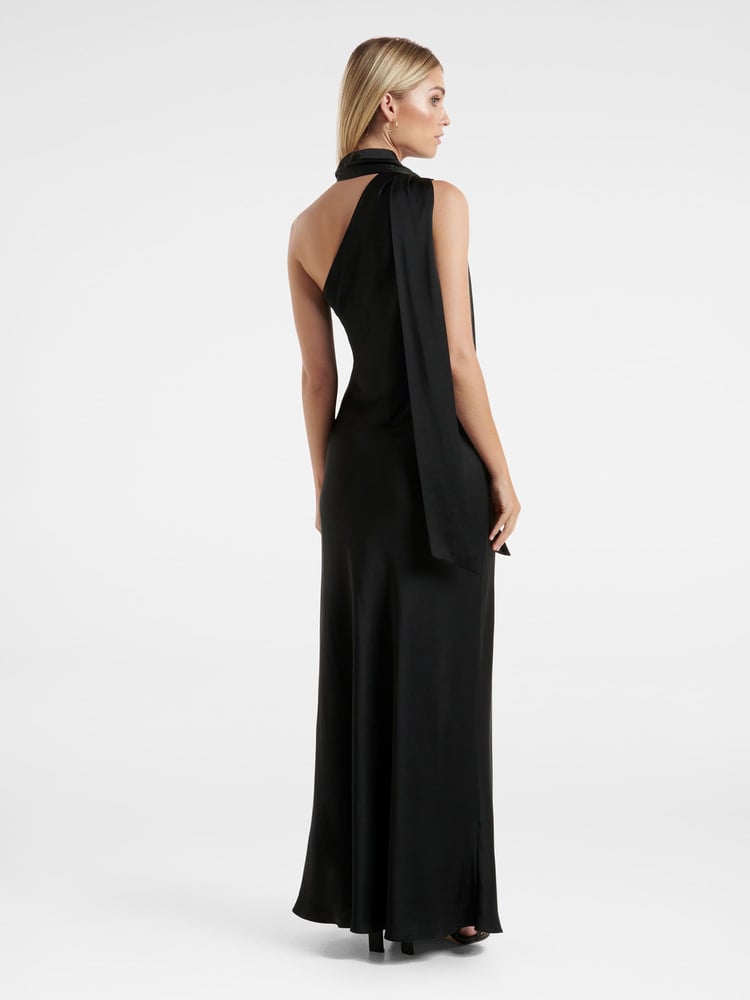Forever New Black Remington Asymmetrical Scarf Dress - Image 2 of 4