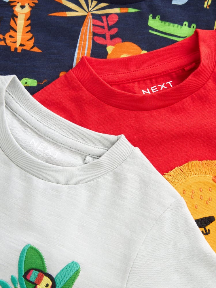 Red/Grey Short Sleeve Character T-Shirts 3 Pack (3mths-7yrs) - Image 3 of 3