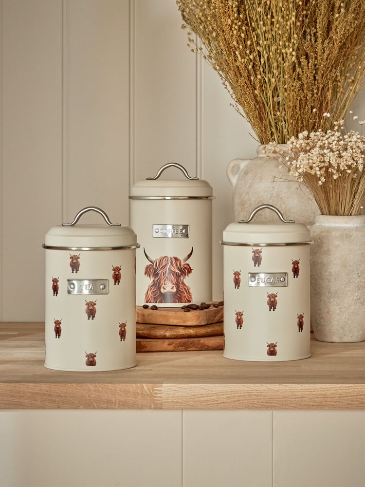 Set of 3 Natural Badge Storage Jars - Image 1 of 4