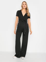 Long Tall Sally Black Maternity Ribbed Jumpsuit - Image 1 of 5