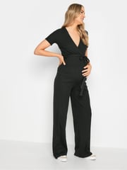 Long Tall Sally Black Maternity Ribbed Jumpsuit - Image 3 of 5