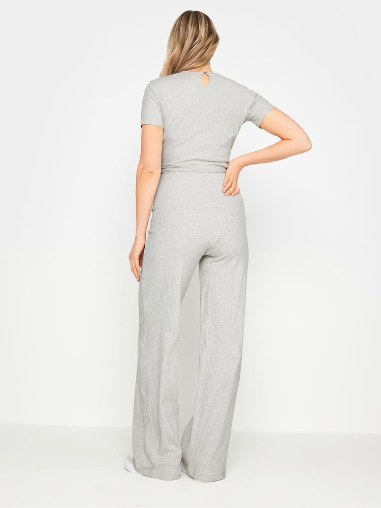 Long Tall Sally Grey Maternity Ribbed Jumpsuit - Image 2 of 5