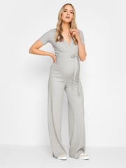 Long Tall Sally Grey Maternity Ribbed Jumpsuit - Image 3 of 5