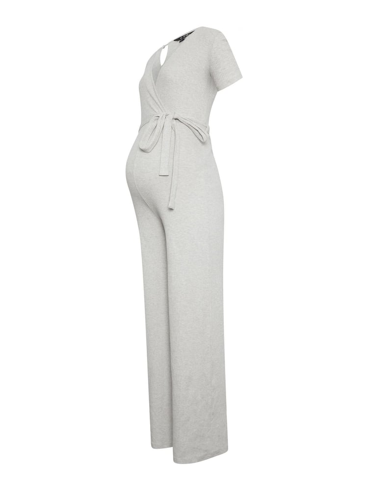 Long Tall Sally Grey Maternity Ribbed Jumpsuit - Image 5 of 5