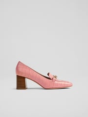LK Bennett Johanna Crinkle Patent Leather Snaffle Courts - Image 1 of 3