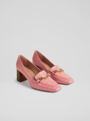 LK Bennett Johanna Crinkle Patent Leather Snaffle Courts - Image 2 of 3
