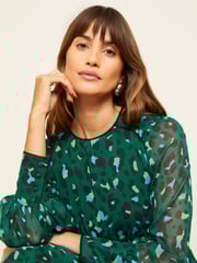 Love & Roses Green Empire Tie Back Midi Dress - Image 2 of 4