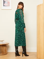 Love & Roses Green Empire Tie Back Midi Dress - Image 3 of 4