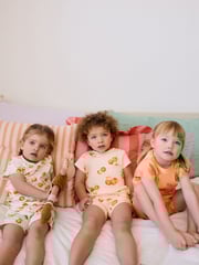 Orange/White Peach Short Pyjamas 3 Pack (9mths-12yrs) - Image 3 of 7